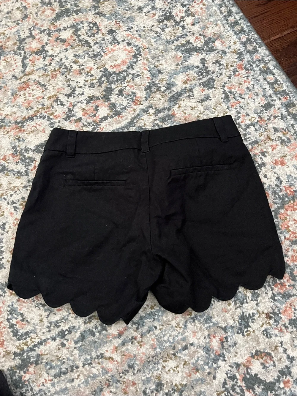 J. Crew Black Scallop-Hem Bermuda Shorts
